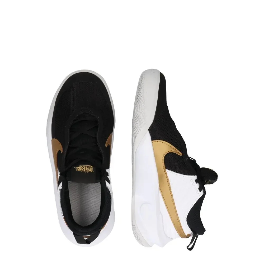 NWT Nike Hustle D 10 Boys GS Basketball Shoes Black/Gold Size 4.5 - Picture 2 of 3